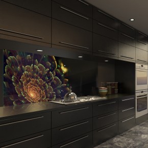 Glasbild Blume Abstrakt