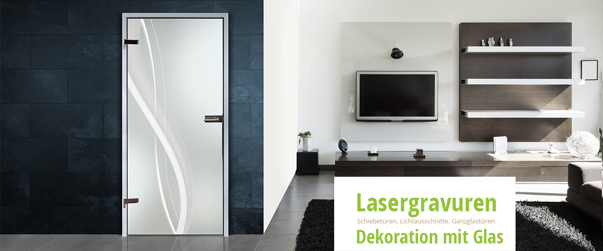 Lasergravur-Ganzglastür Bild